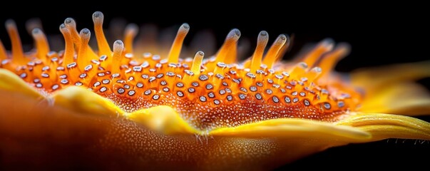 Explore the vibrant details of nature with this High-resolution detailed close-up of a sunflower, isolated background Witness the intricate patterns and textures revealed through macro photography