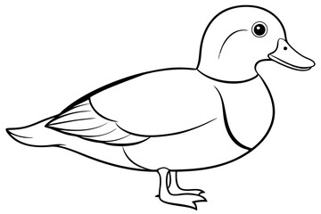 wood duck line art silhouette vector illustration