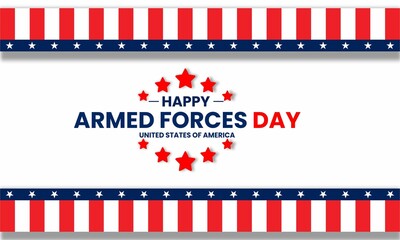 
Armed Forces Day card with USA flag. Vector, honoring military service