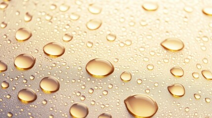 Macro View Of Numerous Droplets Glistening In Light.