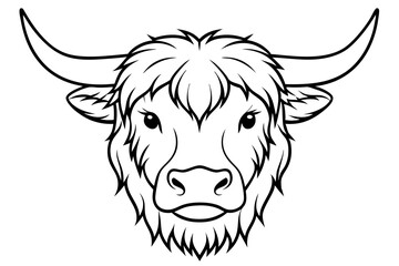 yak head line art silhouette vector illustration