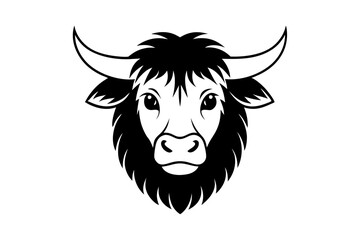 yak head line art silhouette vector illustration