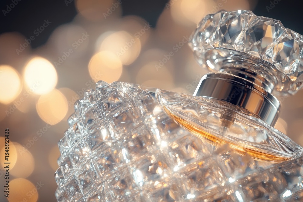 Poster a perfume bottle sits on a table, ready for use
