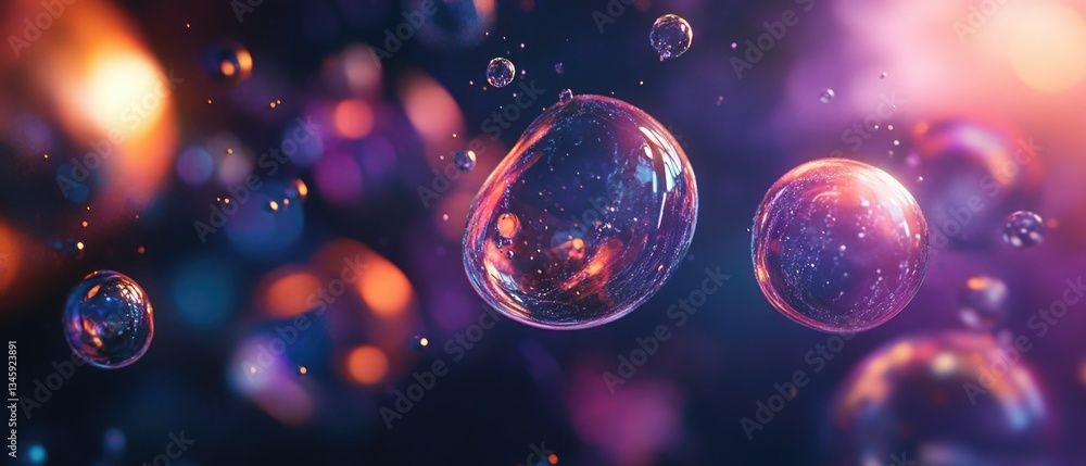 Aufkleber bunch of bubbles rising into the air from unknown source