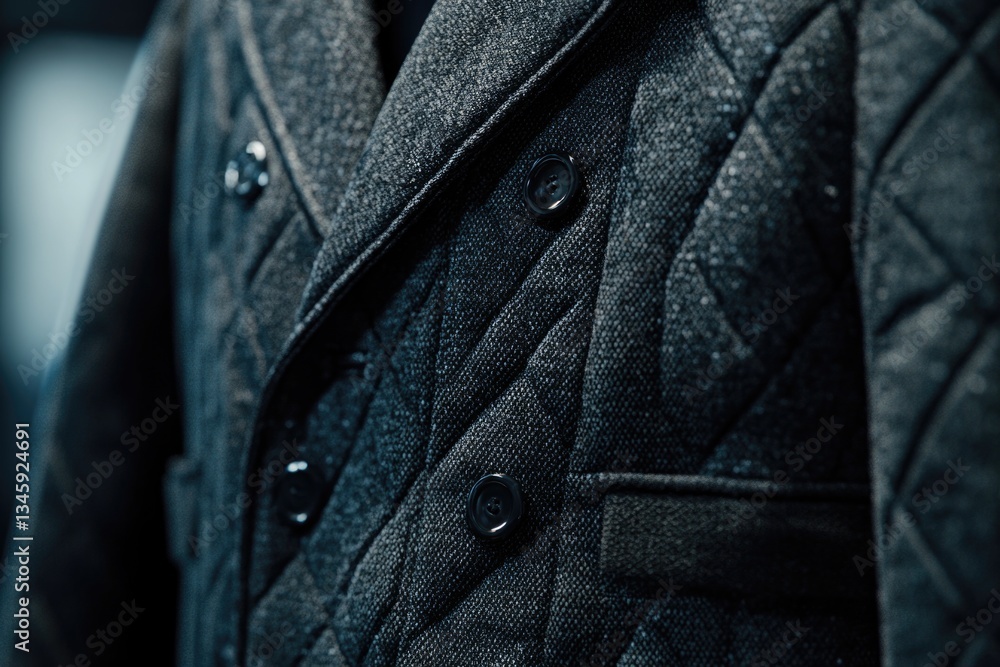 Poster A close-up shot of a jacket with visible buttons