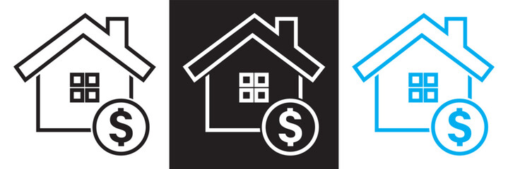 Real estate purchase  icon. Vector illustration. isolated on white and black background. EPS 10