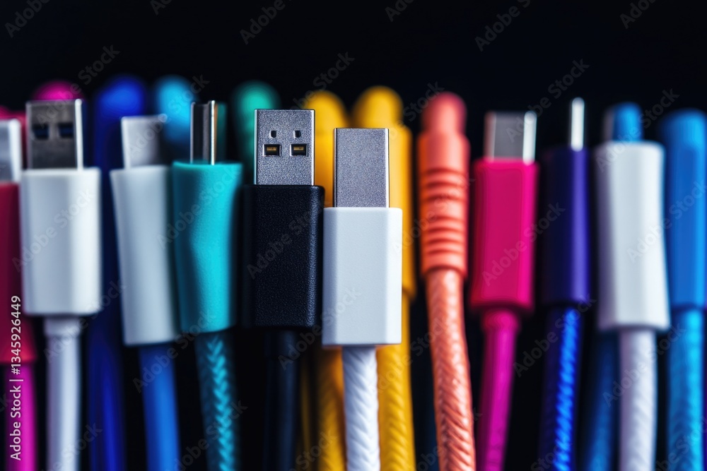 Poster a bundle of colorful cables connected together