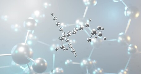 Amsacrine rotating 3d molecule, molecular structure of anticancer agent, seamless video