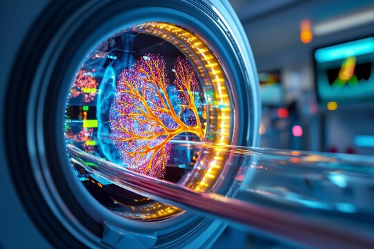 Revolutionizing Lung Disease Detection An AI-Generated Heatmap Overlay on a CT Scan Image Showcasing Medical Innovation in Diagnostics This advanced technology provides enhanced visualization and