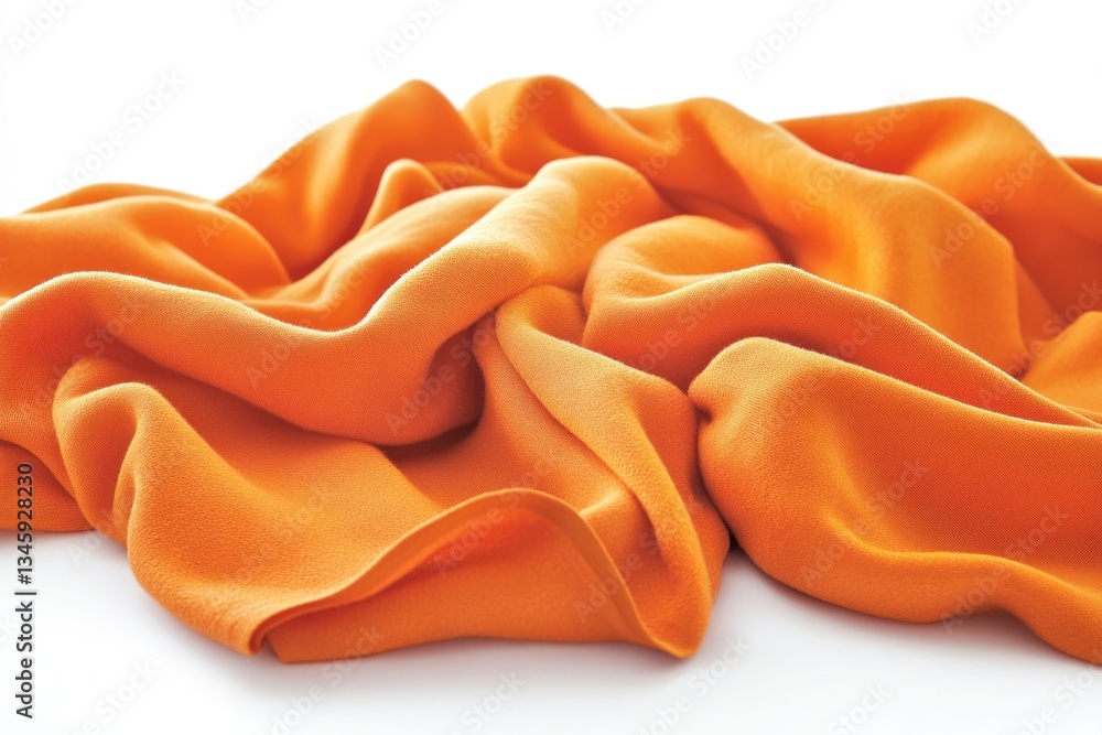 Aufkleber a pile of vibrant orange fabric on a white surface, perfect for adding color and texture to your des