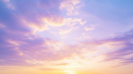 Fototapeta premium Serene Pastel Sky With Soft Pink And Purple Clouds.