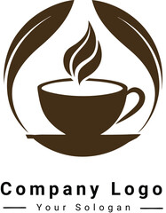 Vector beautiful tea cup company logo design