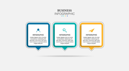 Business Infographic design template Vector with icons and 3 options or steps. Can be used for process diagram, presentations, workflow layout, banner, flow chart, info graph