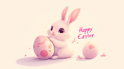 Obraz premium easter, bunny, egg, holiday, spring, decoration, celebration, toy, color, colorful, tradition, easter egg, pink, seasonal, cute
