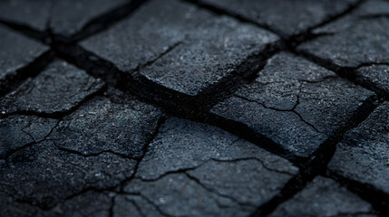 Obraz premium Close Up View Of Cracked Dark Grey Surface
