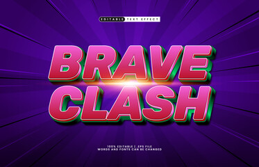 brave clash editable text effect with a super and brave text effect