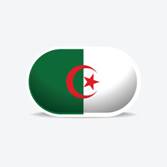 Algeria national flag button vector