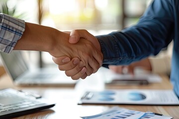 Ultra Hd Image of Firm Handshake Between Two People Over Business Meeting