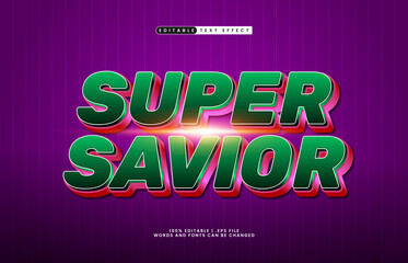 super savior editable text effect with a super and brave text effect