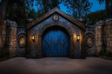 A vampire-themed amusement park, where guests explore dark, candlelit castles with thrilling rides