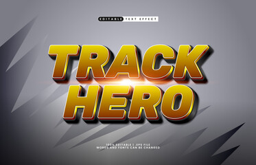 Obraz premium track hero editable text effect with a super and brave text effect