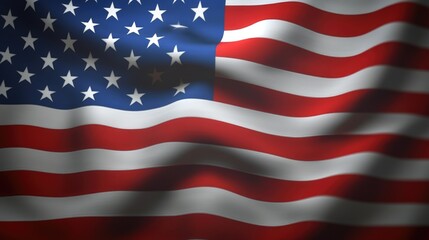 A waving American flag in the wind, a symbol of freedom and patriotism