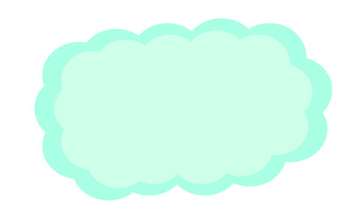 blue banner in the form of a cloud
