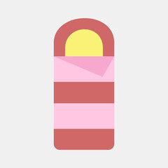 Icon sleeping bag. Camping and adventure elements. Icons in flat style. Good for prints, posters, logo, advertisement, infographics, etc.