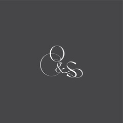 monogram wedding logo concept initial with line QS luxury curvy style letter