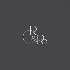 monogram wedding logo concept initial with line RR luxury curvy style letter