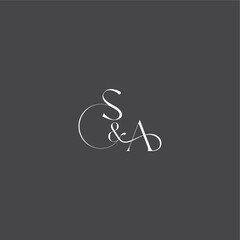 monogram wedding logo concept initial with line SA luxury curvy style letter