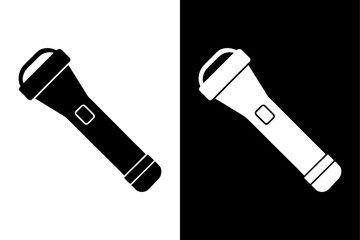 Handheld Torch Icon High-Contrast Vector Illustration