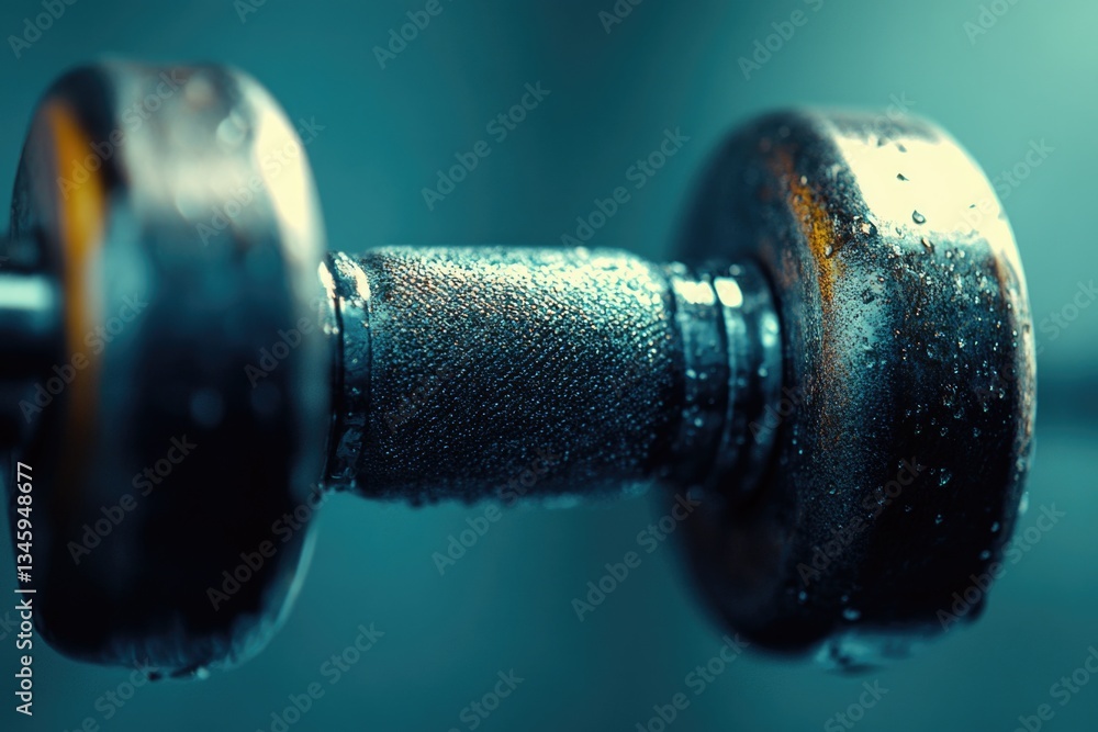 Poster A close-up view of a metal object covered in water droplets, great for use in industrial or science-related contexts