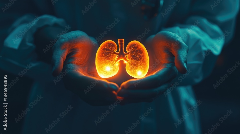 Poster a person holds a glowing object in their hands, with a sense of wonder and magic