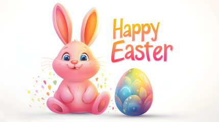 Obraz premium easter, bunny, egg, holiday, spring, decoration, celebration, toy, color, colorful, tradition, easter egg, pink, seasonal, cute