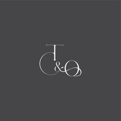 monogram wedding logo concept initial with line TO luxury curvy style letter
