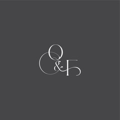 monogram wedding logo concept initial with line QF luxury curvy style letter