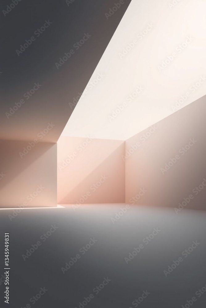 Wall mural minimalistic natural light illuminated space emphasizing geometric lines and subtle color gradients