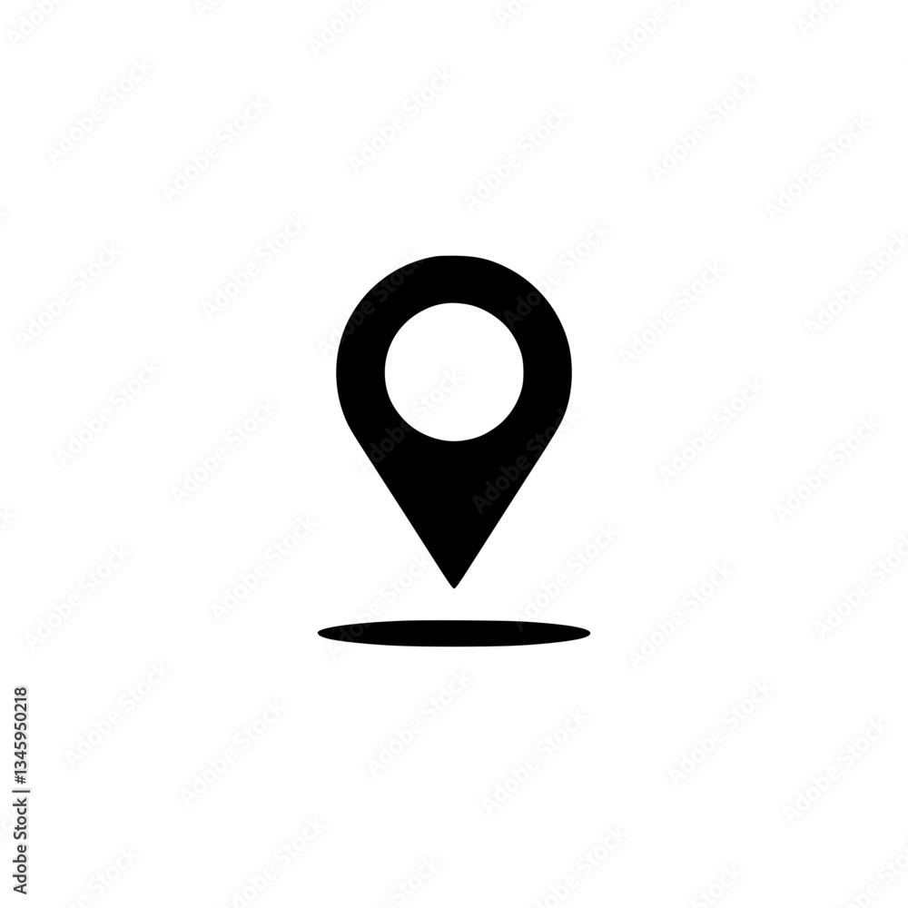 Poster location pin icon: pin drop marking a point on a map modern and simple design on a ideal for navigat