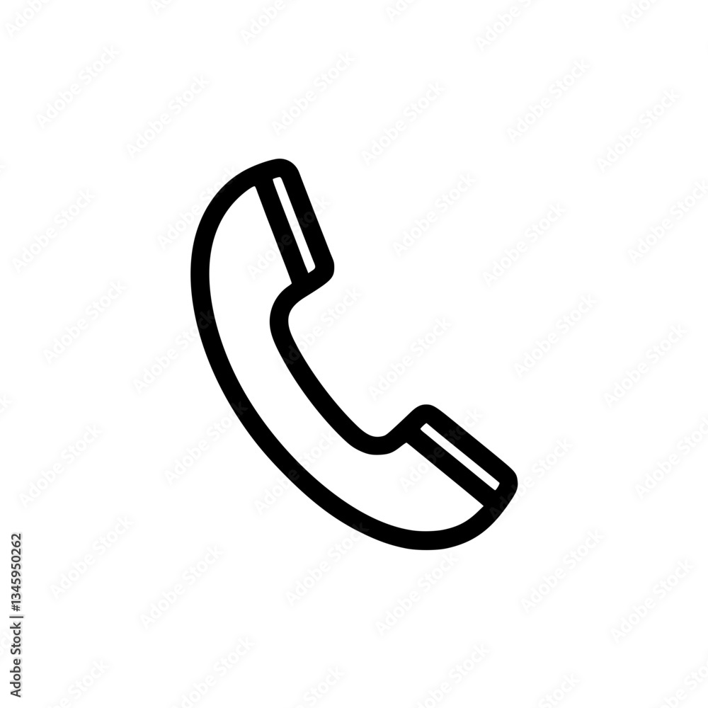 Poster a line drawing of a phone handset on a stark simplicity in design communicating connection and commu
