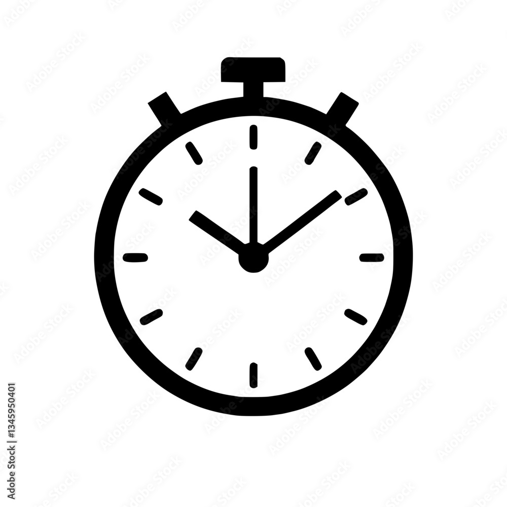 Poster a classic stopwatch icon symbolizing time and precision useful for indicating duration speed or dead