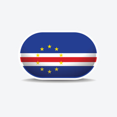 Cabo Verde national flag button vector