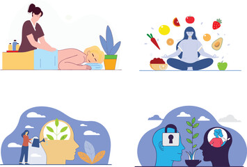 Obraz premium Holistic Wellness and Mental Health Concept – Self-Care, Meditation, Healthy Living, and Personal Growth