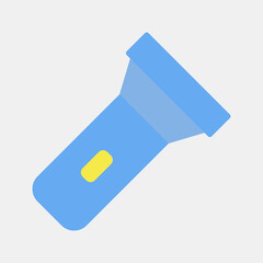 Icon pocket torch. Camping and adventure elements. Icons in flat style. Good for prints, posters, logo, advertisement, infographics, etc.
