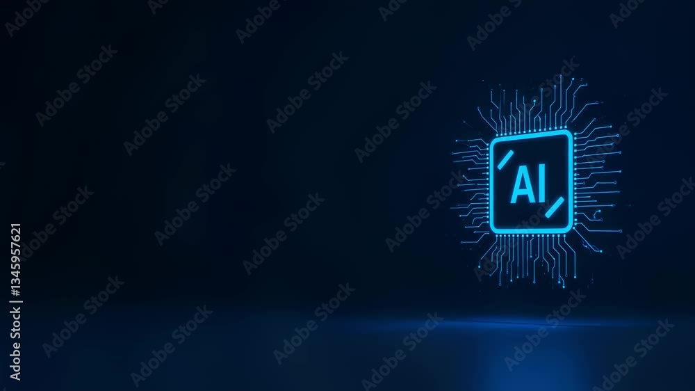 Poster neural network illustration on black background video footage. artificial intelligence and machine l