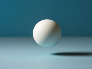 Table tennis ball in mid-air captured in high-speed motion with sharp focus