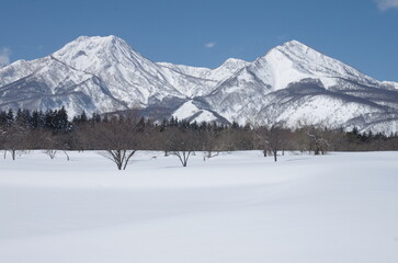 積雪の妙高山