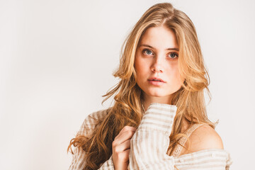 Naklejka premium Model, jung, natürlich, blond