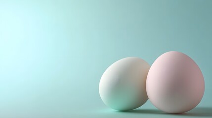 Two easter eggs creating harmony on a pastel background