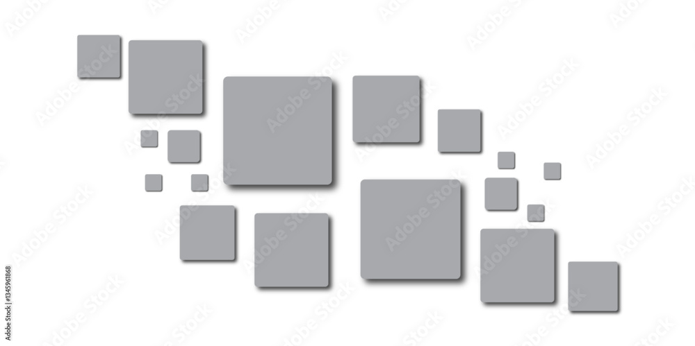 Aufkleber colorful squares with shadow on a white background. colorful squares with shadow on a white backgrou